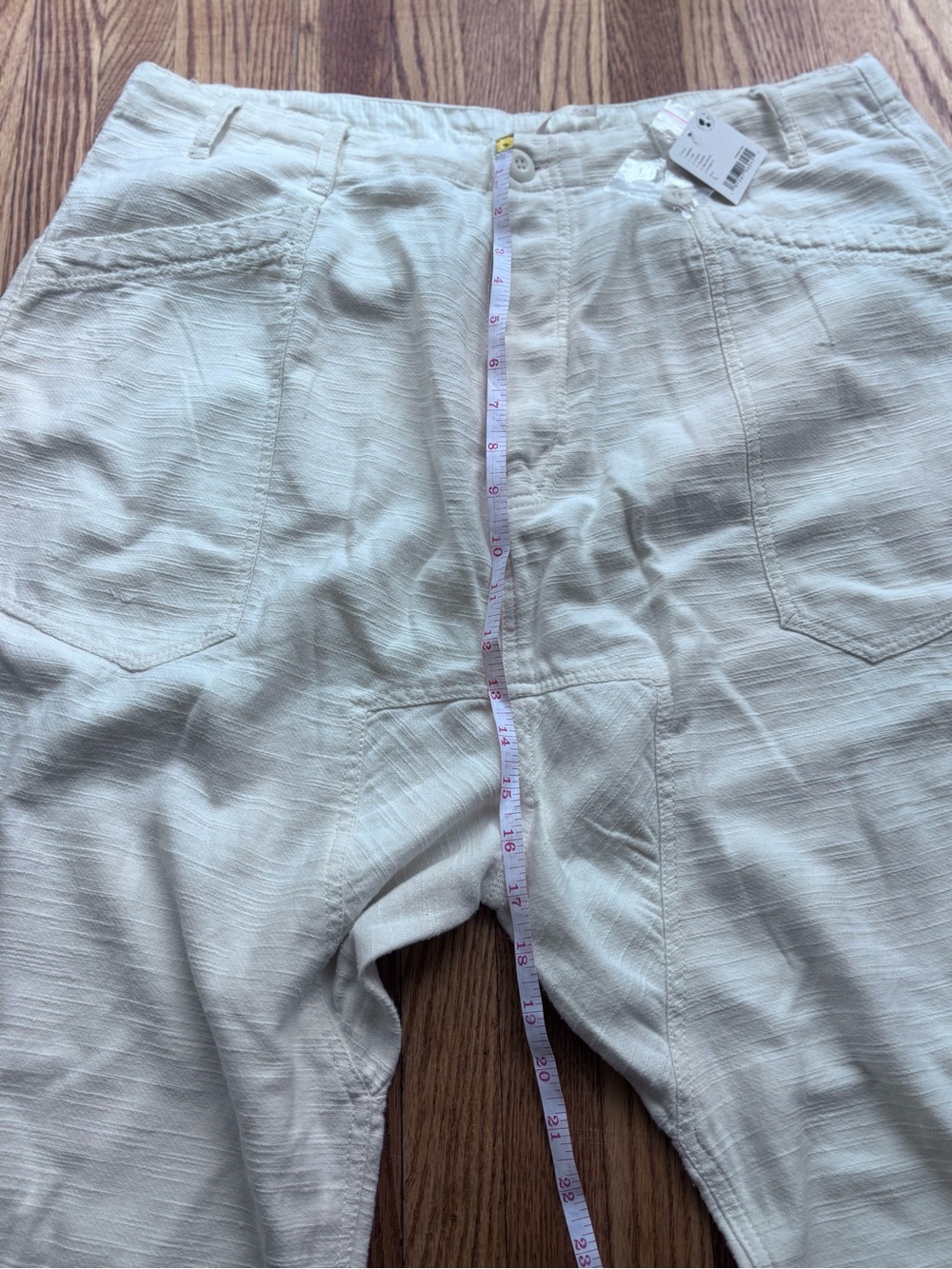 NWT Free People Women's Cream Cargo Cotton Pants. Bay to breaker Pants - Picture 15 of 15